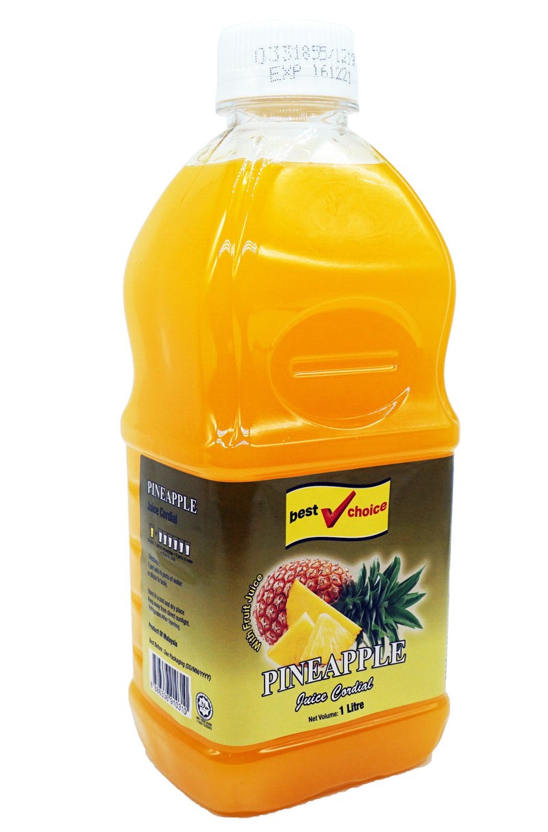 Best Choice Cordial (Btls) 12 x 1L Pineapple