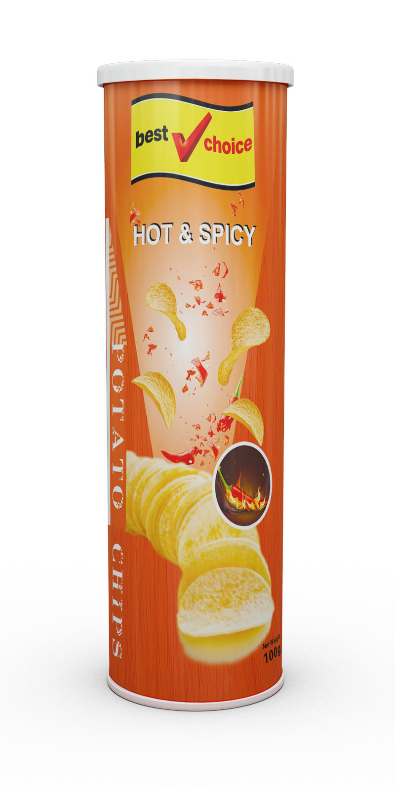 Best Choice Potato Chips 24 x 100g Hot & Spicy Flavour