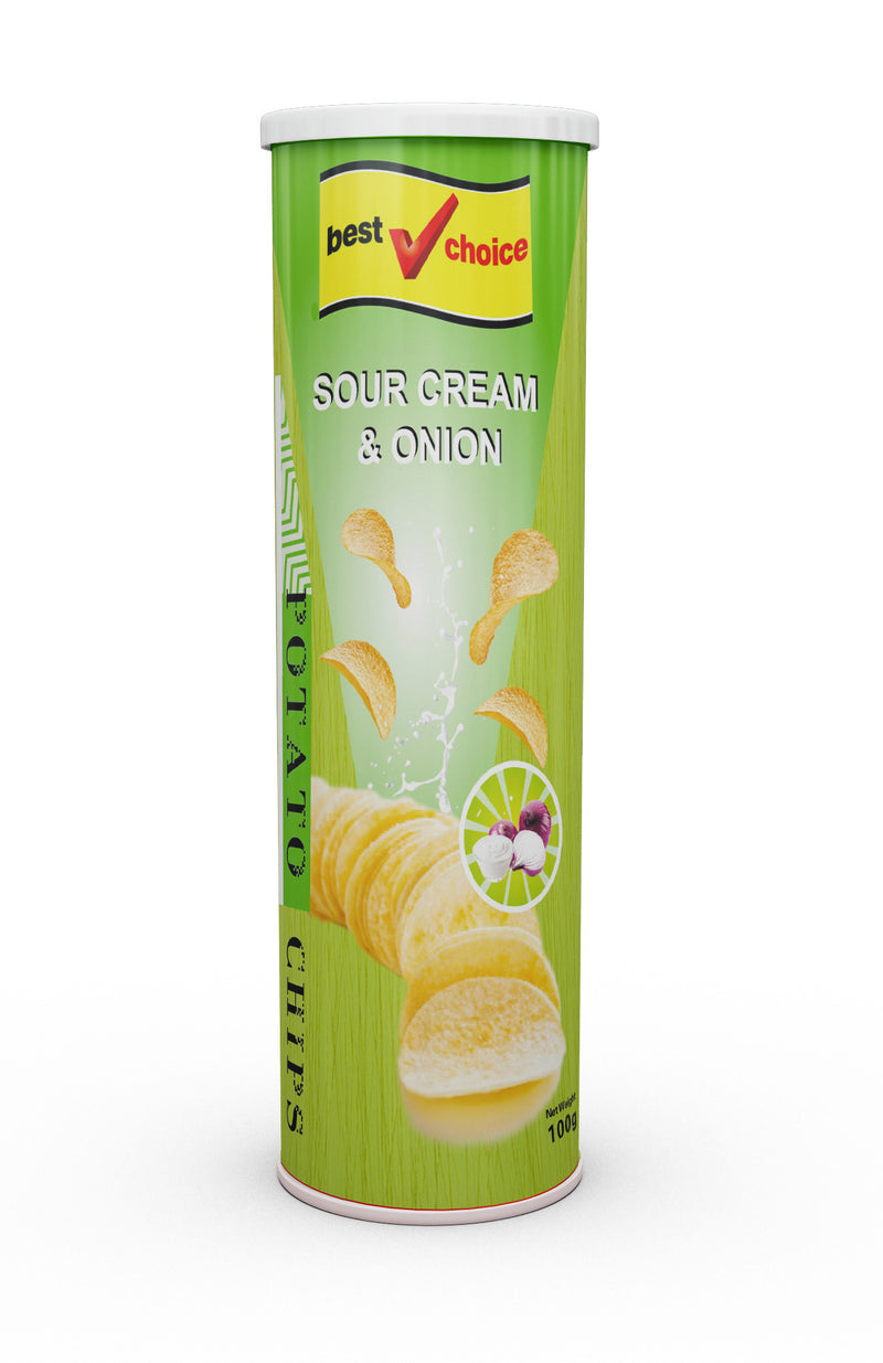 Best Choice Potato Chips 24 x 100g Sour Cream & Onion Flavour